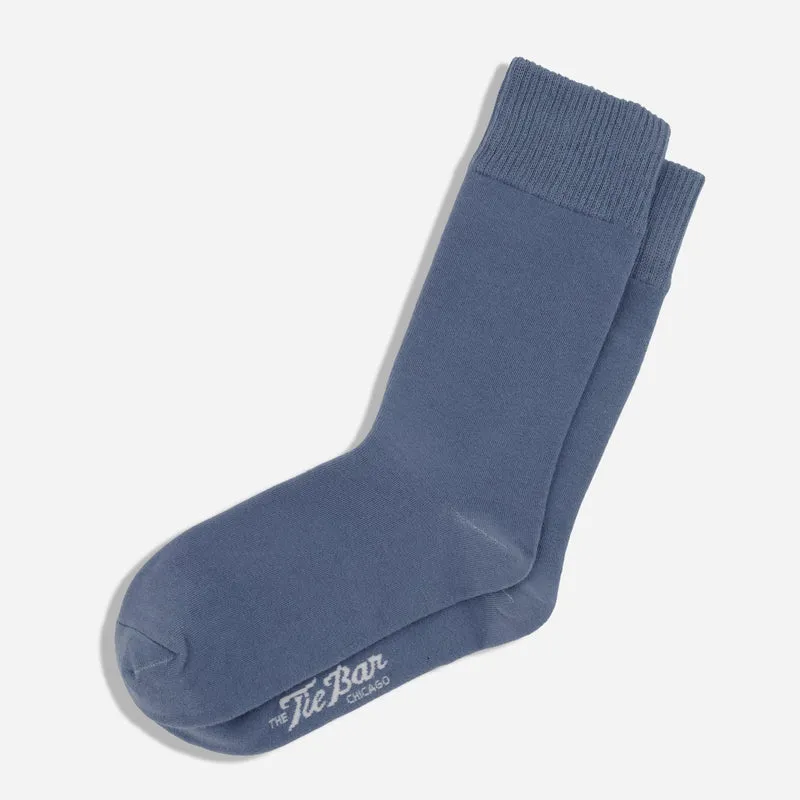 Kinzie Solid Slate Blue Dress Socks