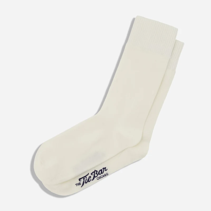 Kinzie Solid Ivory Dress Socks