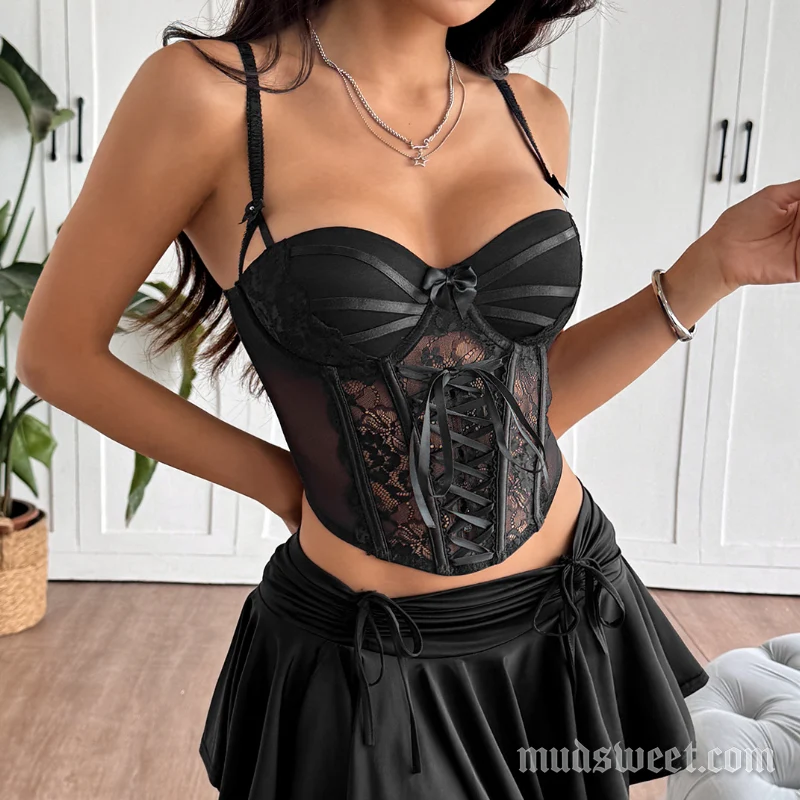 Fairycore cami top met strik en strik