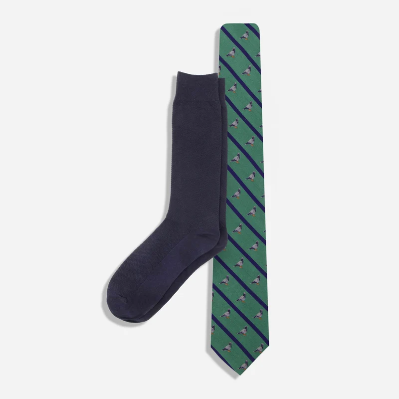 Pigeon Repp Stripe Light Green Tie Set