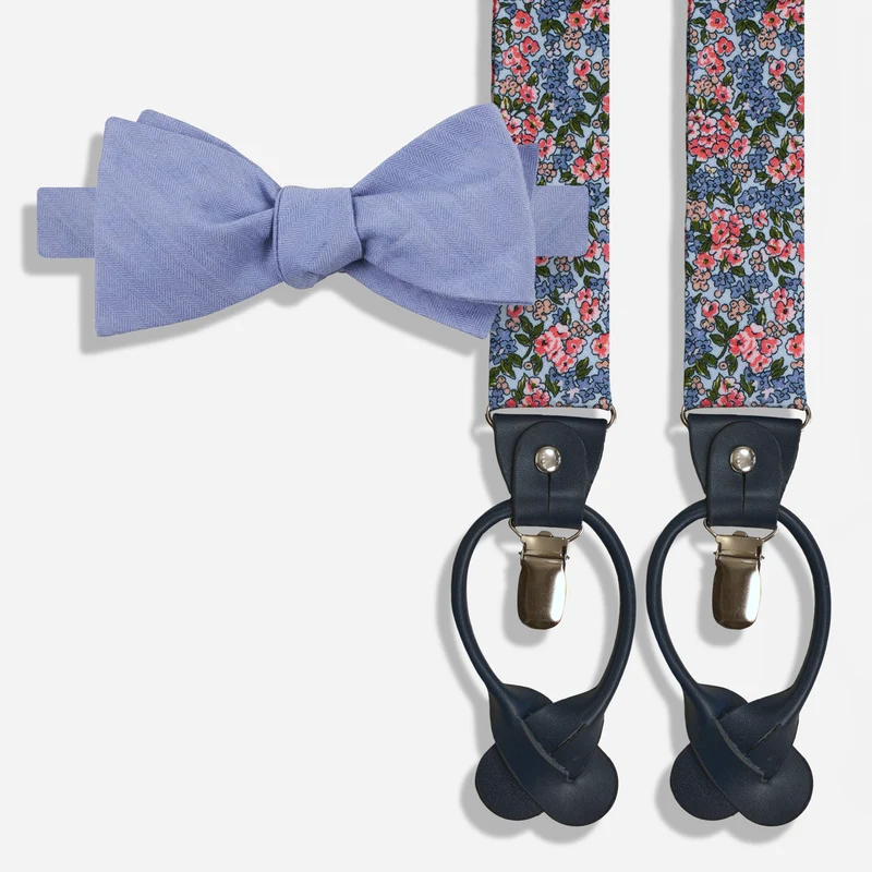 Bloom Light Blue Bow Tie Set