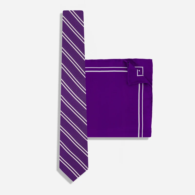 Alma Mater Heritage The Rock Stripe Purple Tie Set