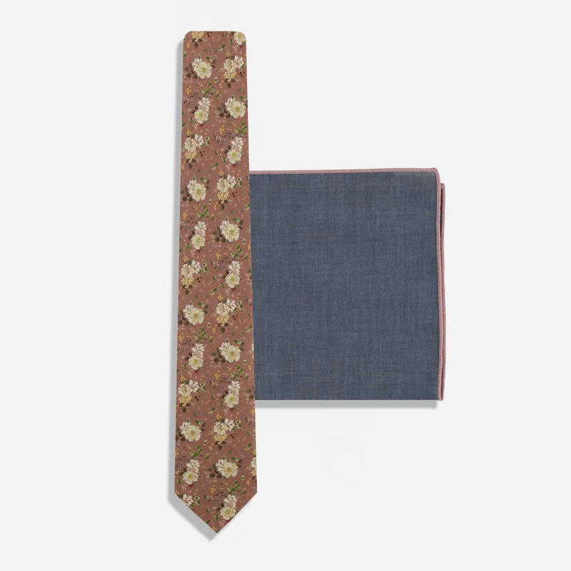 Kelly Ventura Peony Garden Vintage Mauve Tie Set