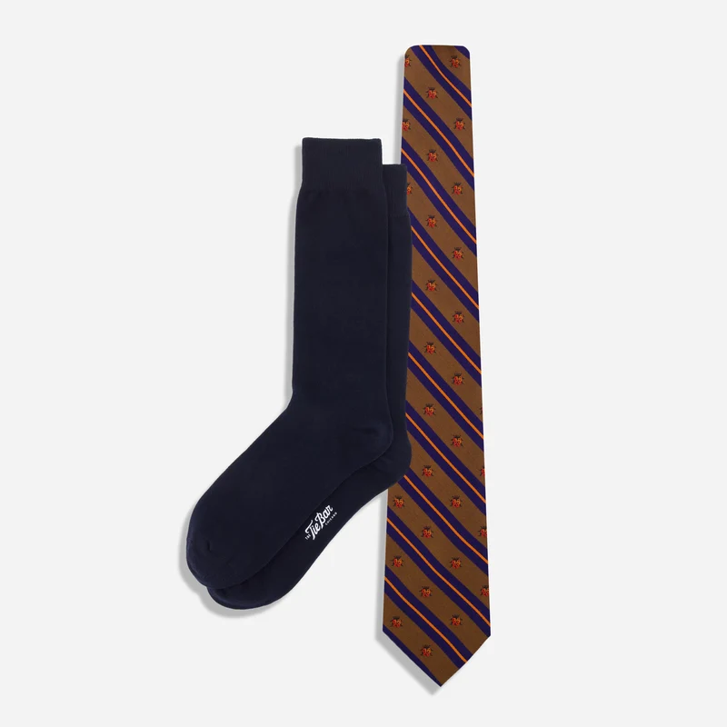 Ladybug Repp Stripe Copper Tie Set