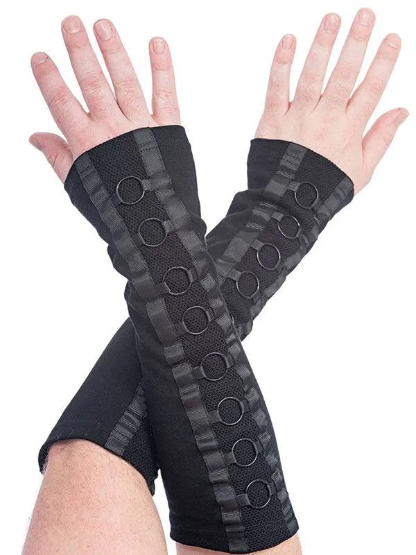 Men's Cyber Rings Cotton Gloves - 36cm Length, 19cm Wrist Circumference, 25cm Elbow Size