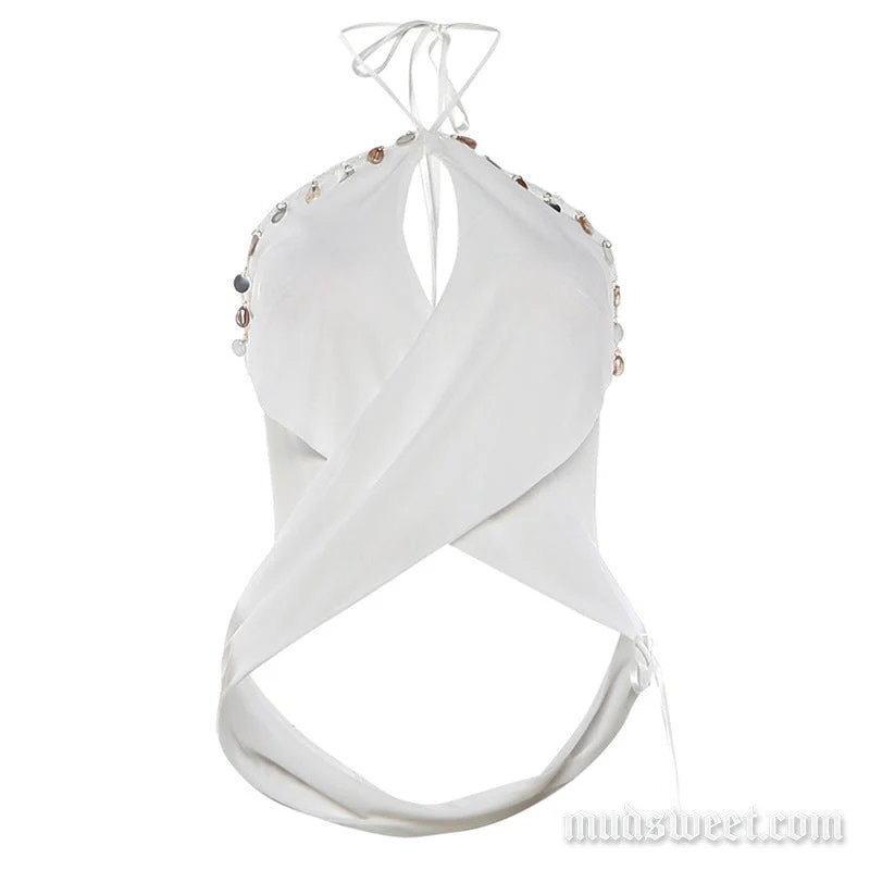 Goth hollow out halter top