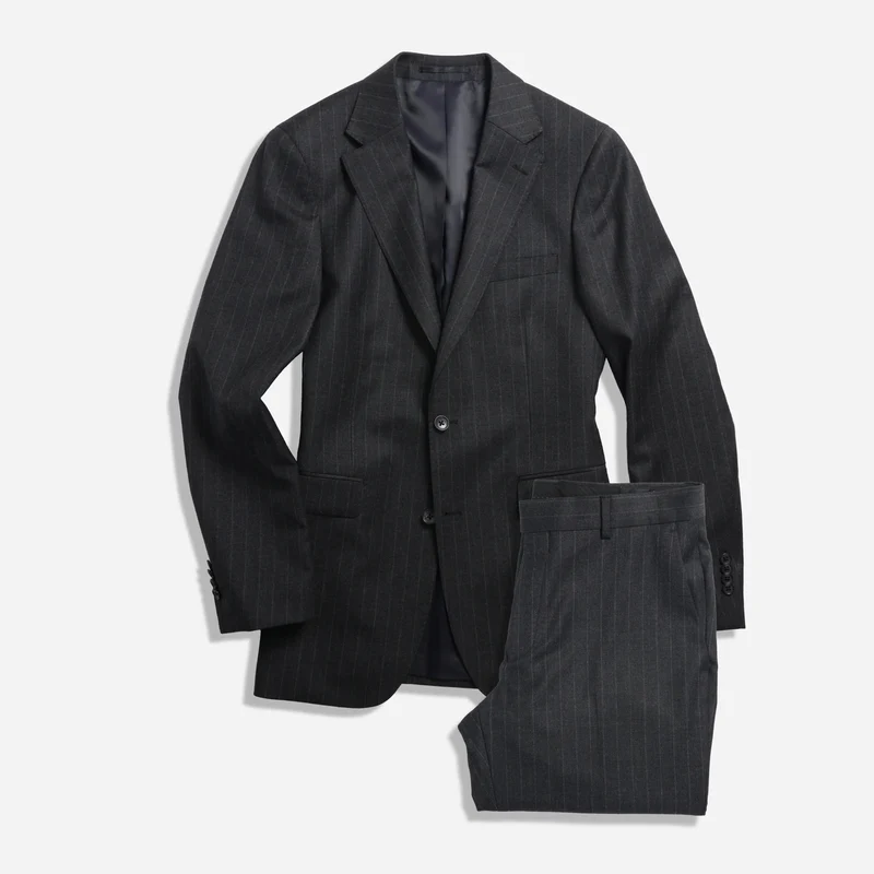 The Lakeshore Wool Chalk Stripe Charcoal Suit