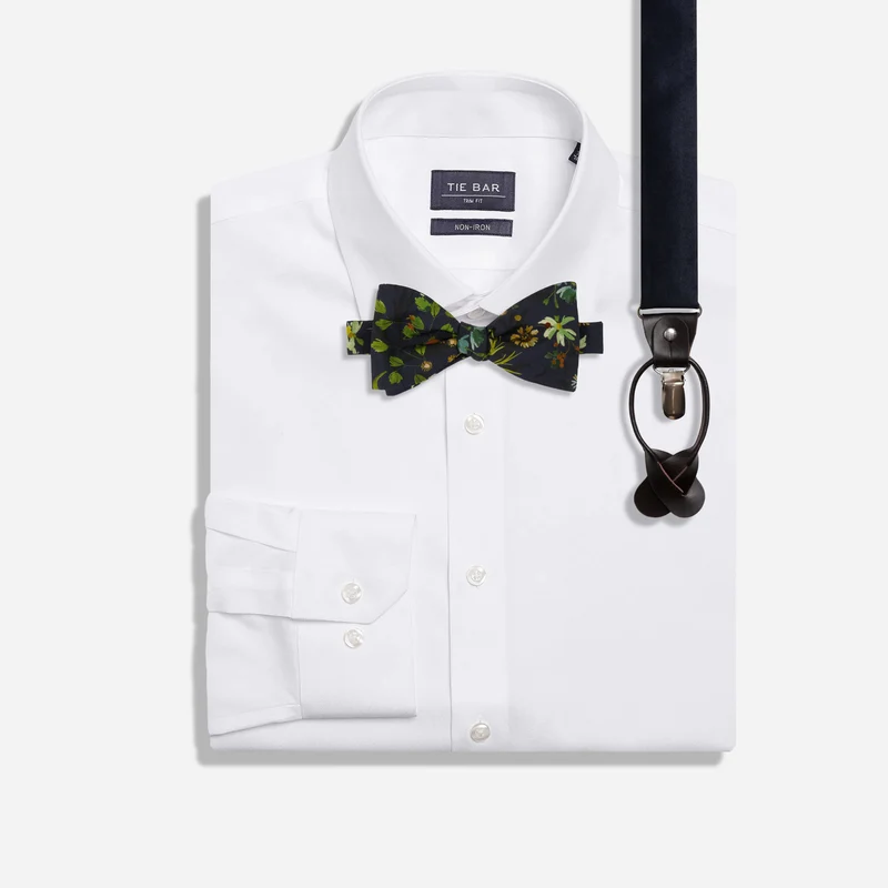 Eden Floral Navy Dress Shirt and Accessories Set