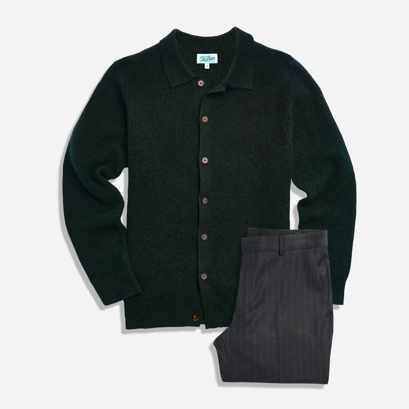The Merino Ivy Pine Polo and Pant Set