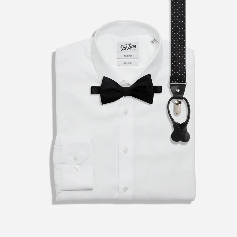 Mini Dots Black Dress Shirt and Accessories Set
