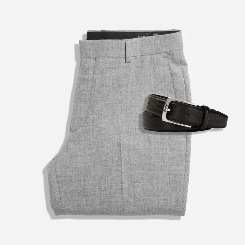 The Lakeshore Wool Flannel Grey Suit and Belt