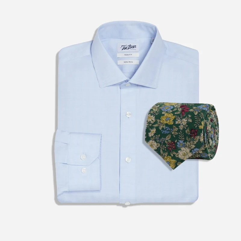 Fleurwood Floral Dress Shirt and Tie Set