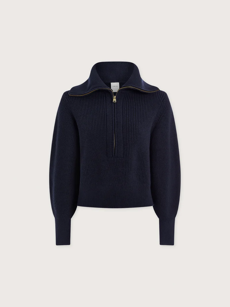 Maura Half Zip Rib Knit