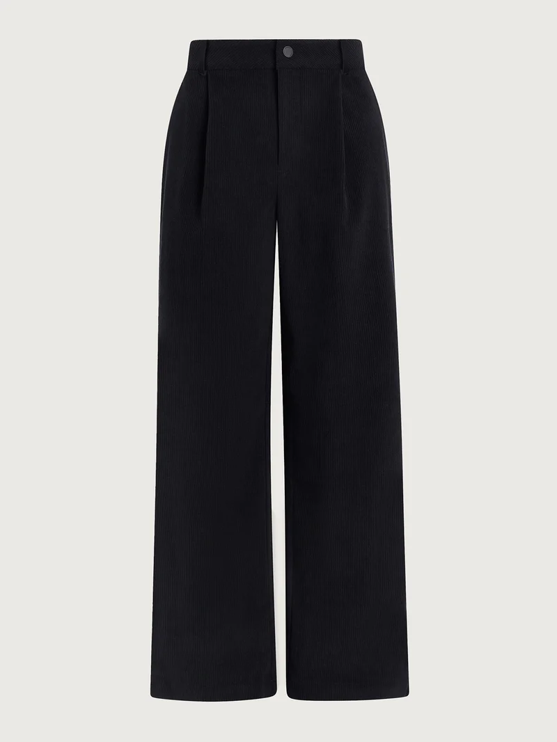 Plush Cord Wide Leg Trouser Long