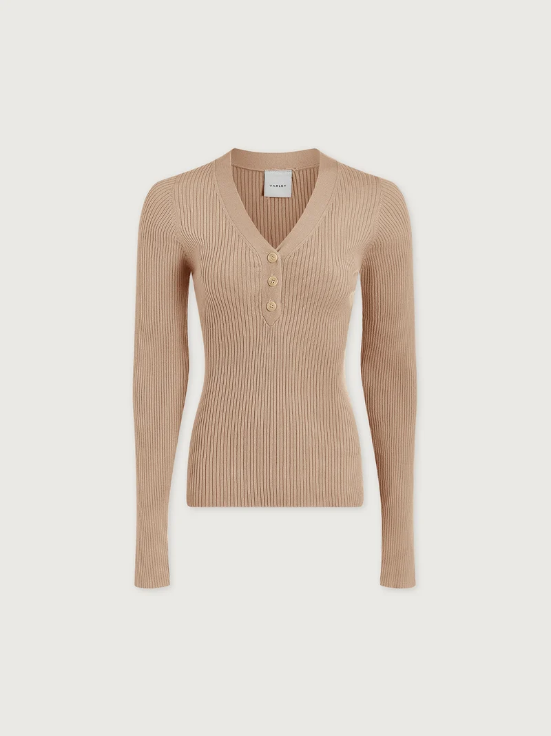 Blanca V-Neck Rib Knit Top