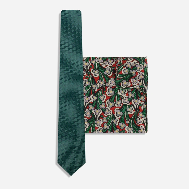 Heritage Grid Laith Floral Tie Set