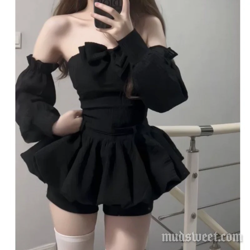 Fairycore mini-jurk met strik en ruches