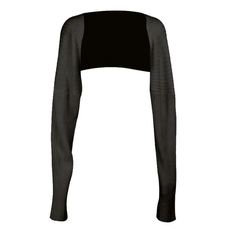 Grunge gebreide crop top met lange mouwen