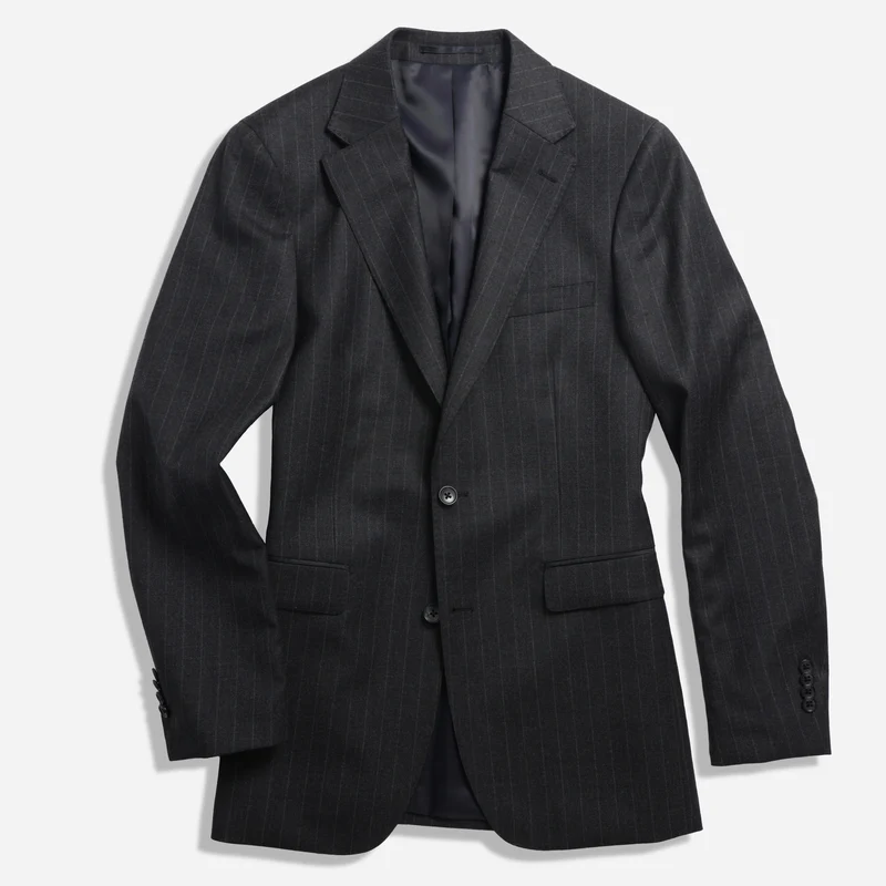The Lakeshore Wool Chalk Stripe Charcoal Jacket