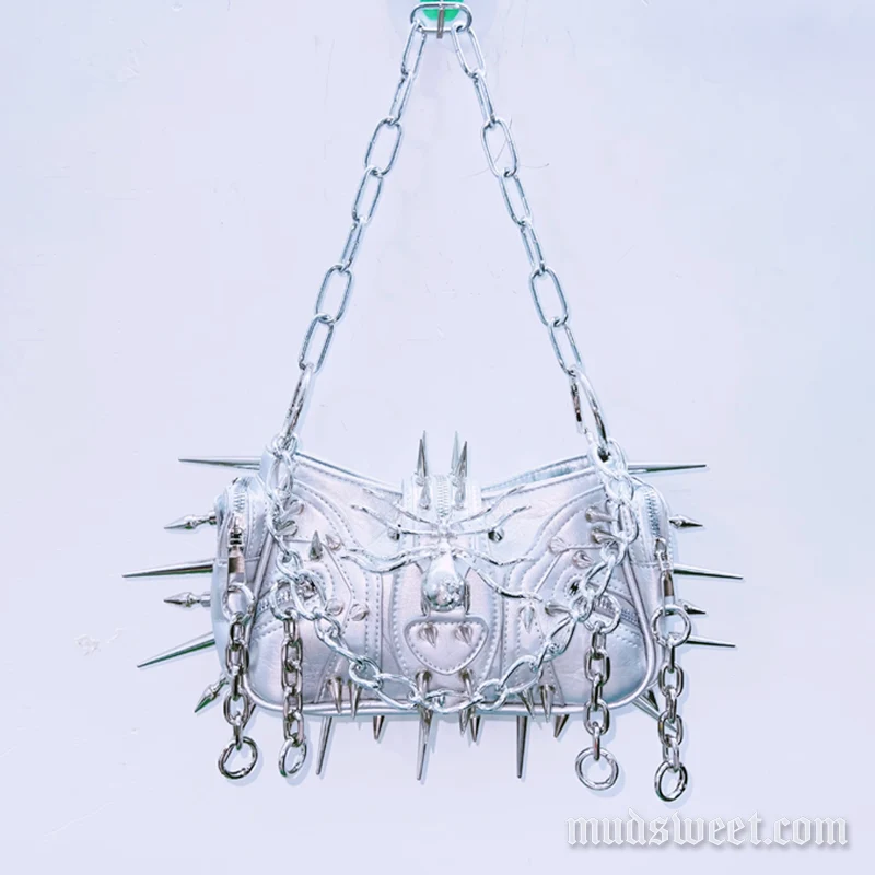 Goth Spider applicatie okseltas met ritssluiting