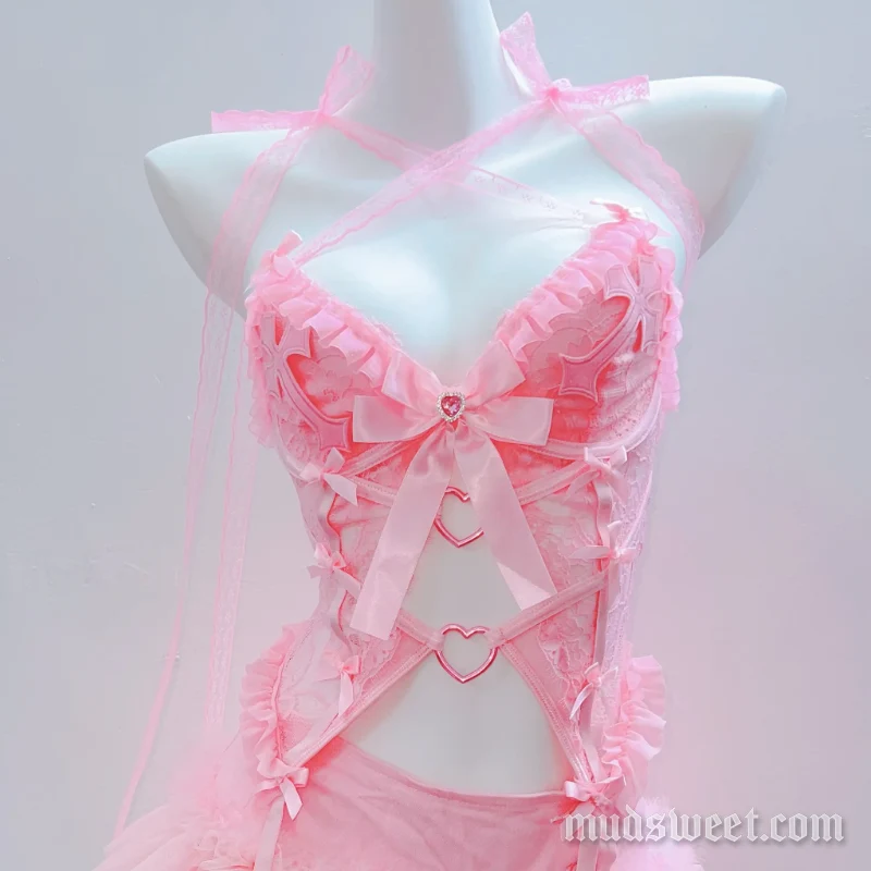 Fairycore cami top met ruches en open details