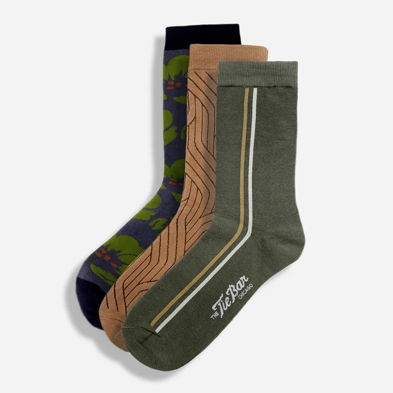 Green & Tan Sock Set