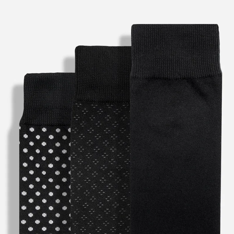 Black Texture Sock Set
