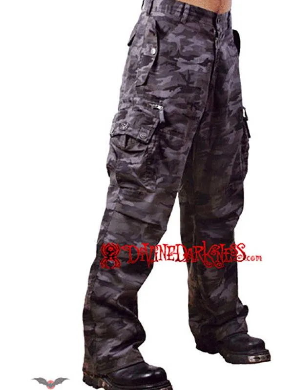 Queen of Darkness Army Camo Trousers with Pockets - Size 86 cm Waist, 108 cm Length