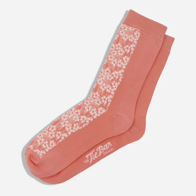 Vintage Meadow Peach Dress Socks