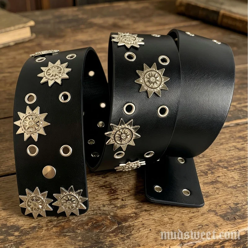 Gotische PU-leren riem met open details