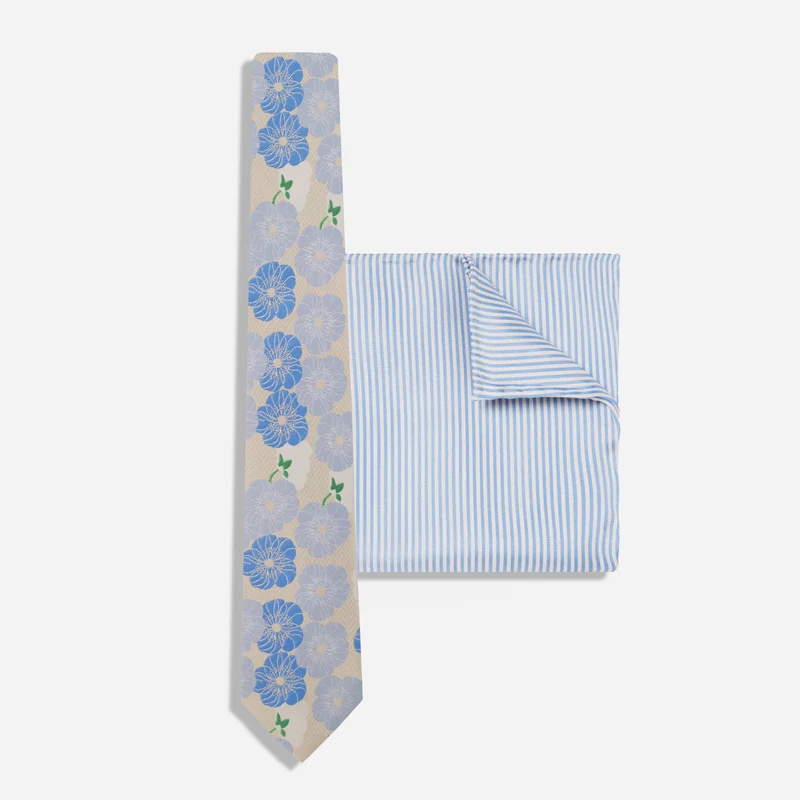 Wolfum Alice Floral Blue Tie Set