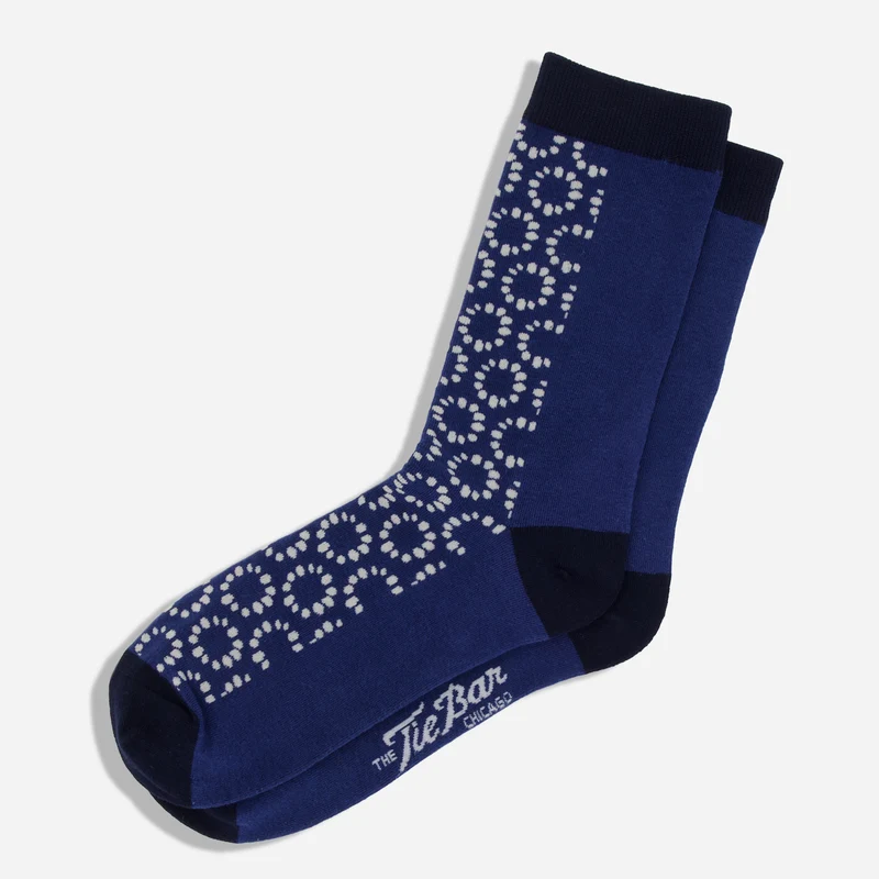 Khari Geo Navy Dress Socks