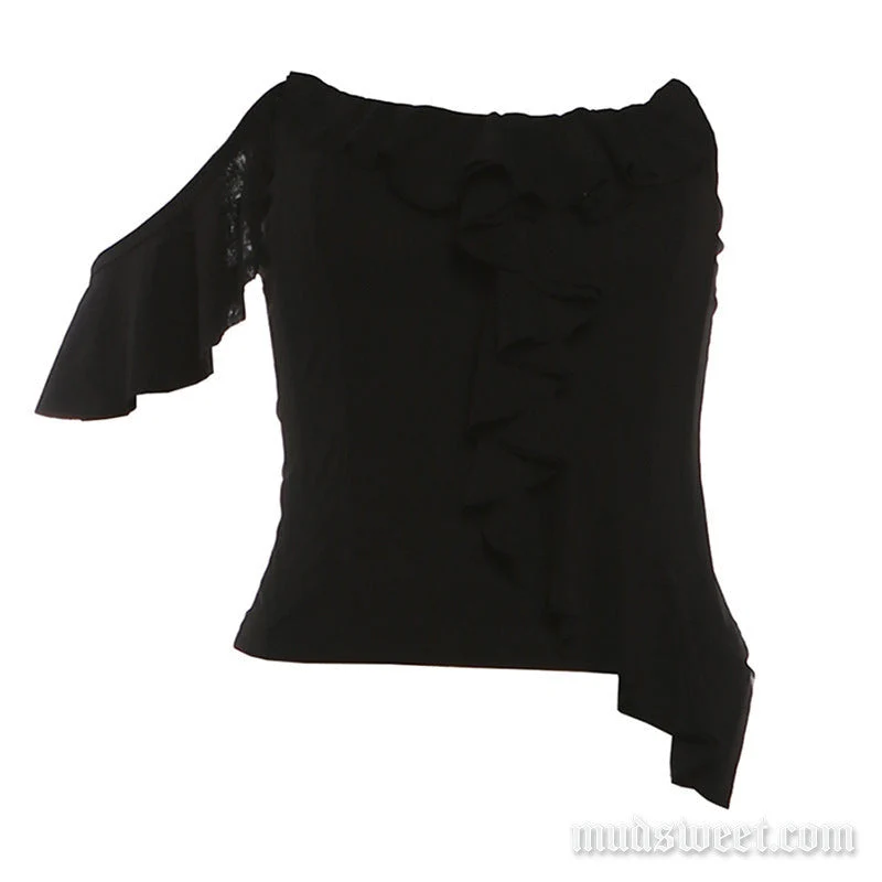Fairycore ruffle irregular crop top