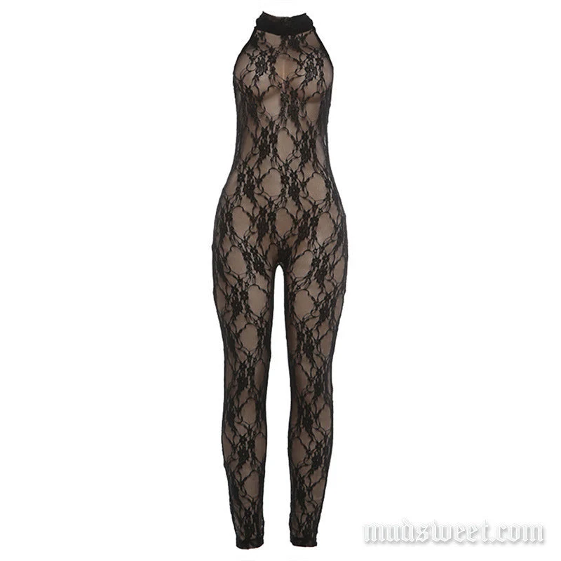 Fairycore kanten doorschijnende jumpsuit