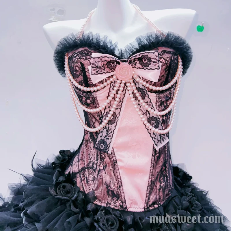 Fairycore bowknot beaded halter top