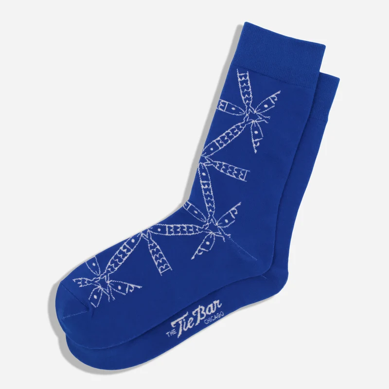 Bikini Sous La Pluie x The Tie Bar Geo Fish Cobalt Blue Dress Socks