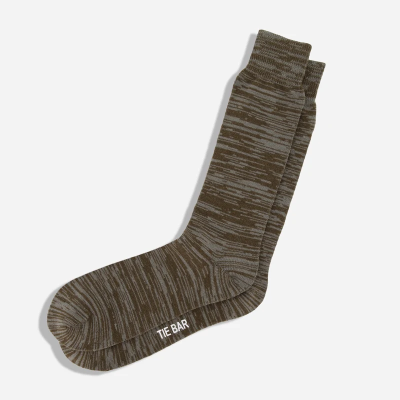 Marled Brown Dress Socks