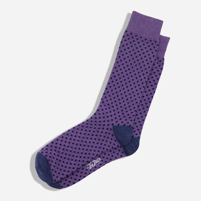 Pindot Lavender Dress Socks