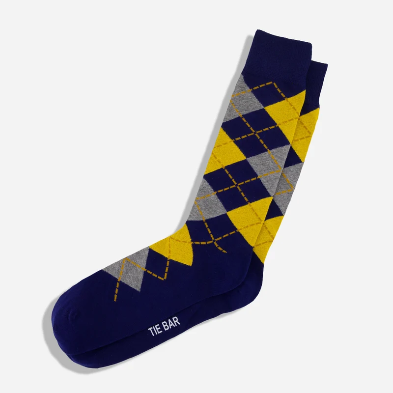 Argyle Yellow Dress Socks