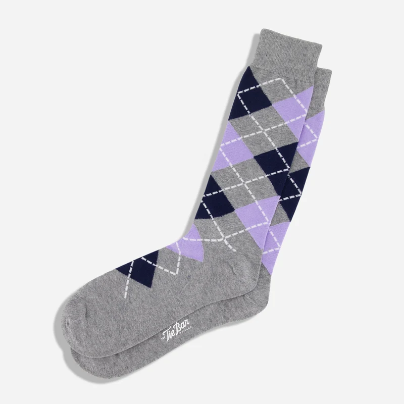 Argyle Lavender Dress Socks