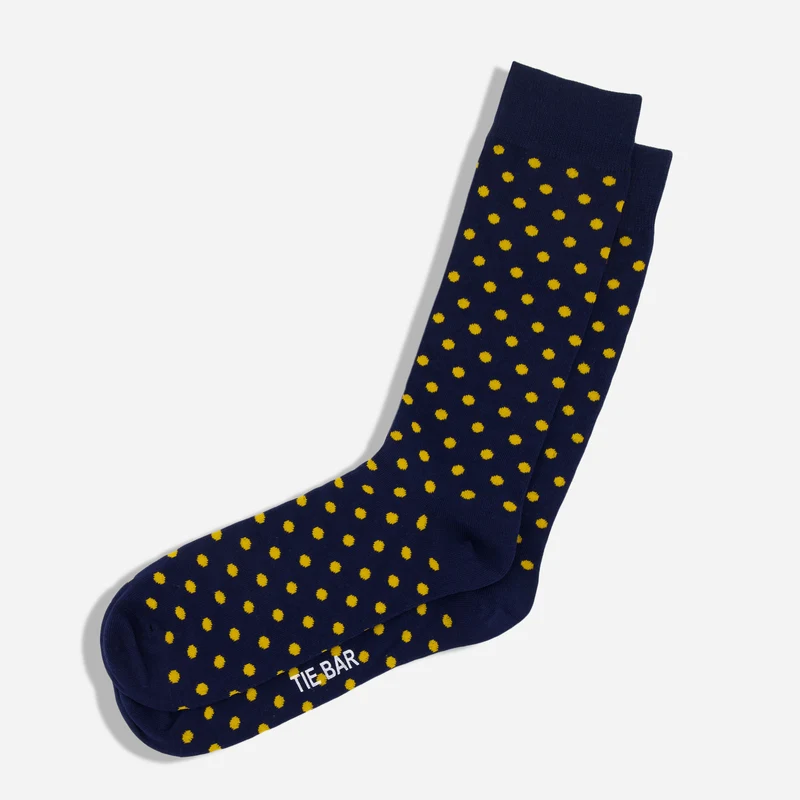 Circuit Dots Gold Dress Socks