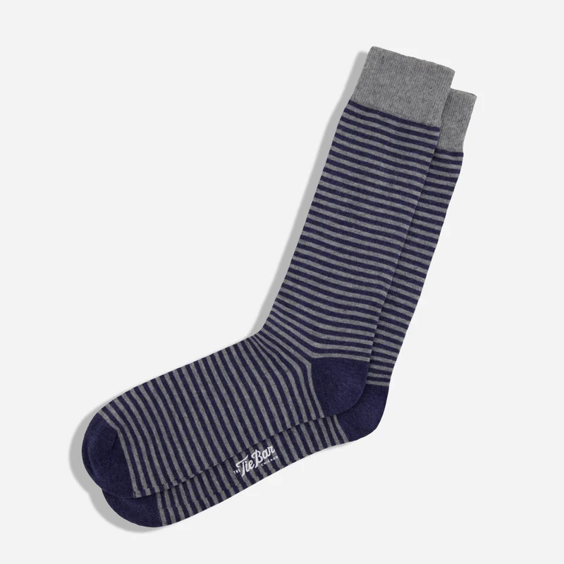 Thin Stripes Navy Dress Socks