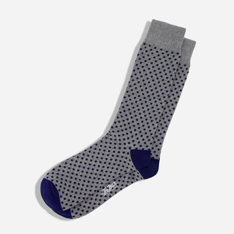 Pindot Grey Dress Socks