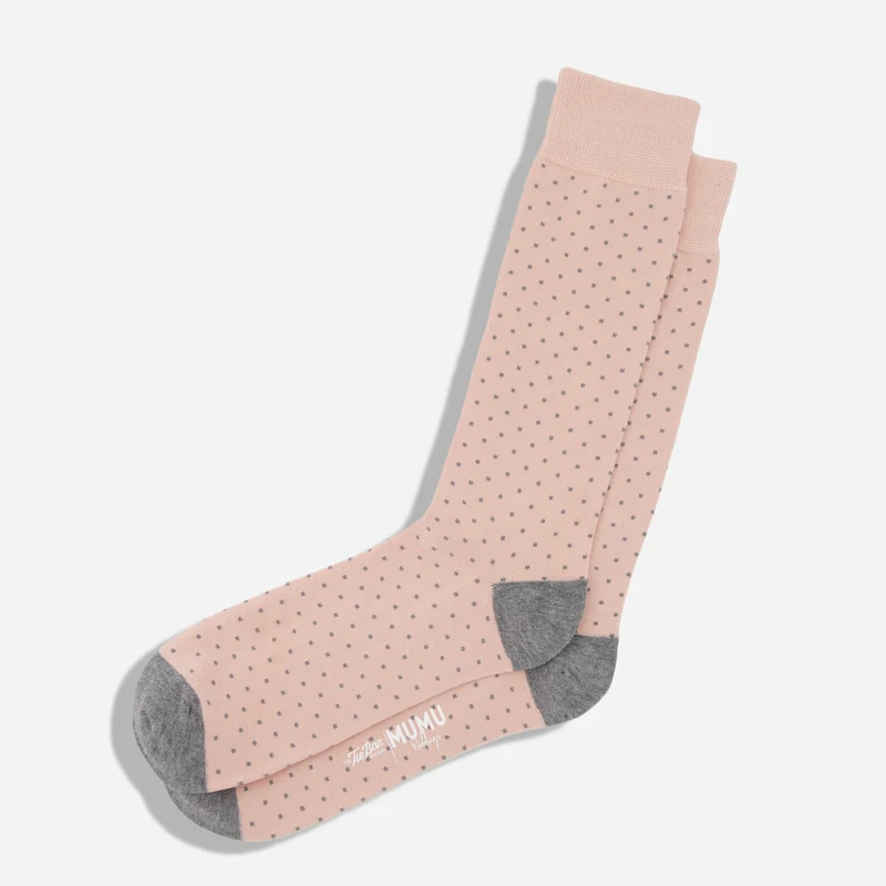 Mumu Weddings - Seaside Dot Dusty Blush Dress Socks