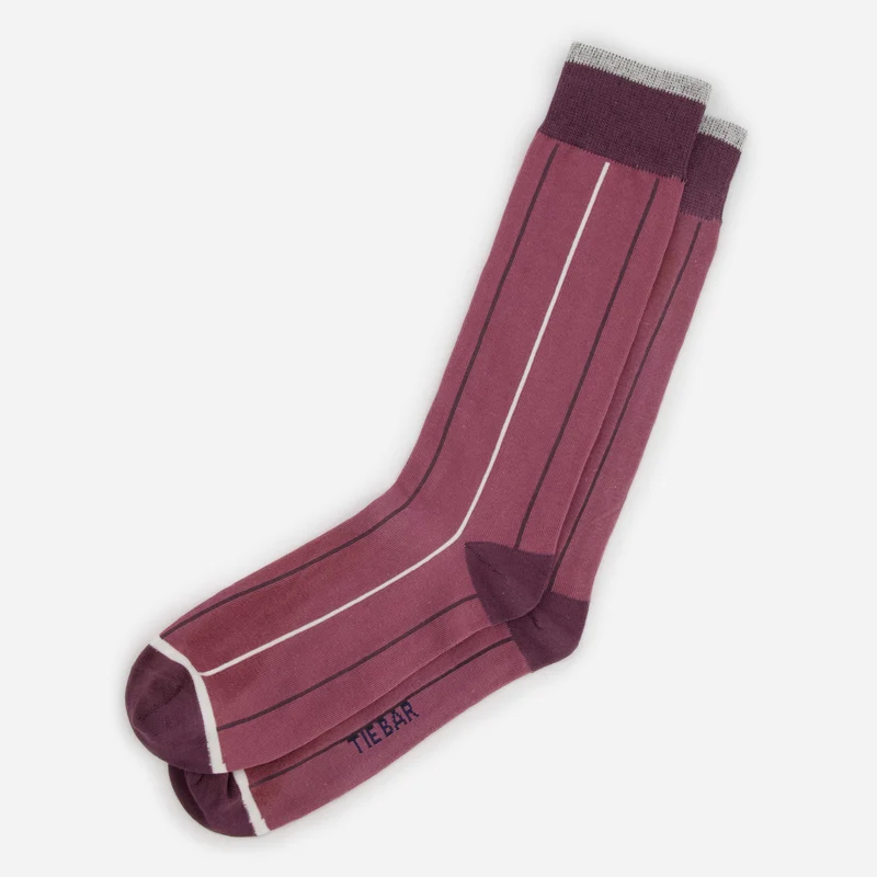 Vertical Stripe Mauve Socks