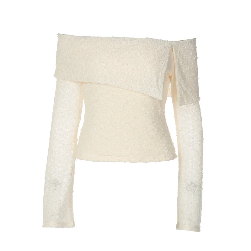 Grunge off-shoulder top met lange mouwen
