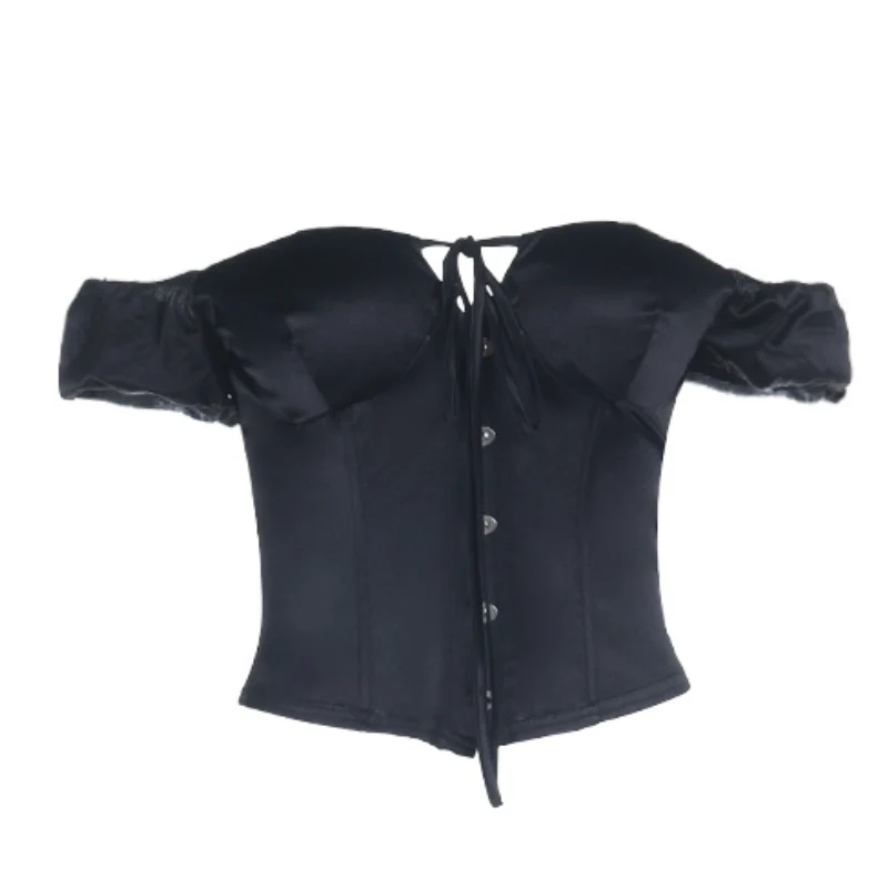 Grunge off-shoulder top met strikceintuur