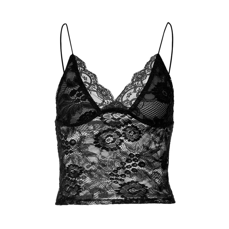Fairycore v neck lace backless top