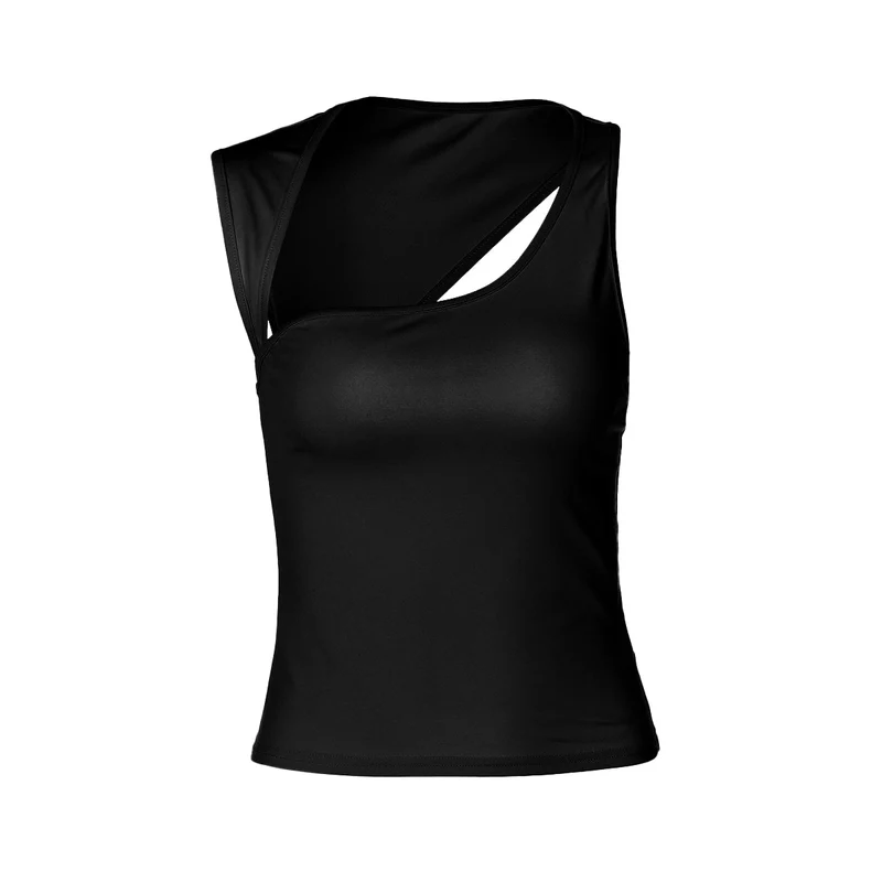 Grunge onregelmatige mouwloze effen tanktop