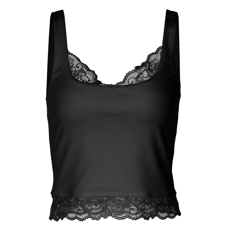 Fairycore lace hem v neck backless tank top